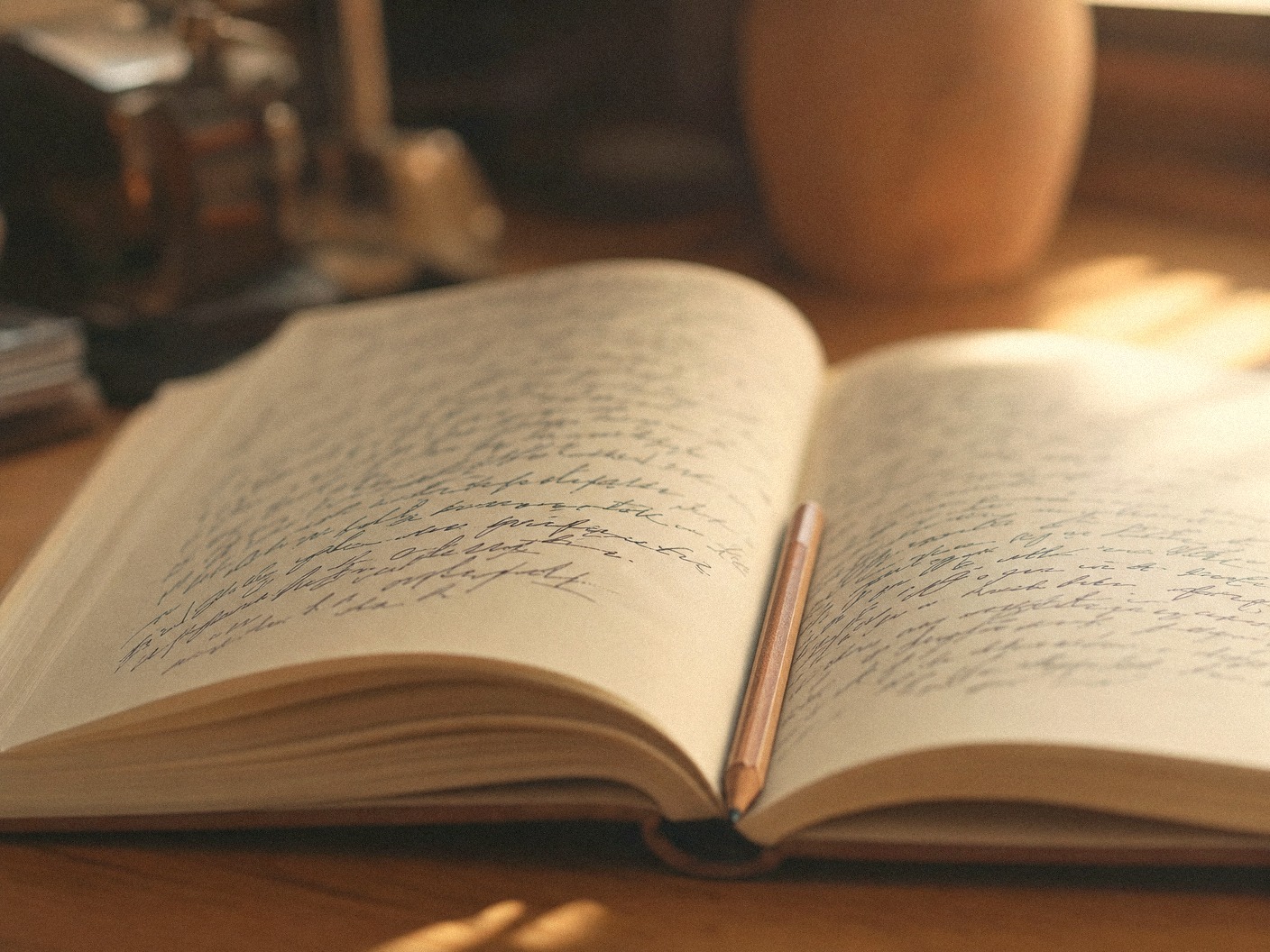 Open notebook with handwritten notes — placeholder
